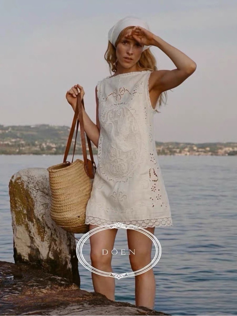 Doen Lucina White Eyelet Shift Dress from Heirloom Collection